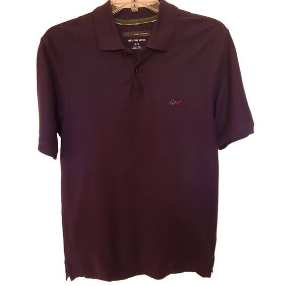 Greg Norman Mens  Pima Cotton Navy Blue Polo Shirt Size Medium - Picture 2 of 8